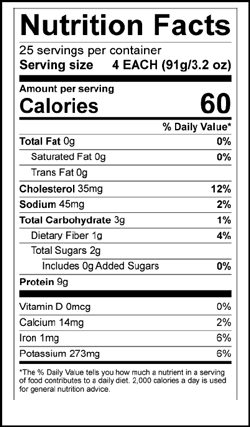 HOLIDAY FOODS™ Cilantro Lime Mahi with Red Pepper & Red Onion on Skewer Nutritional Information